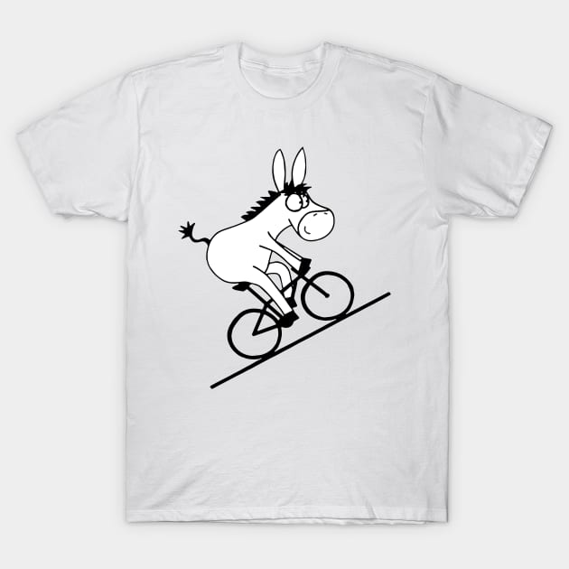 Donkey Riding Bicycle T-Shirt by Rumsa